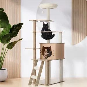 145cm Cat Tree/Tower Scratching Post Wood Scratcher Condo Detachable House