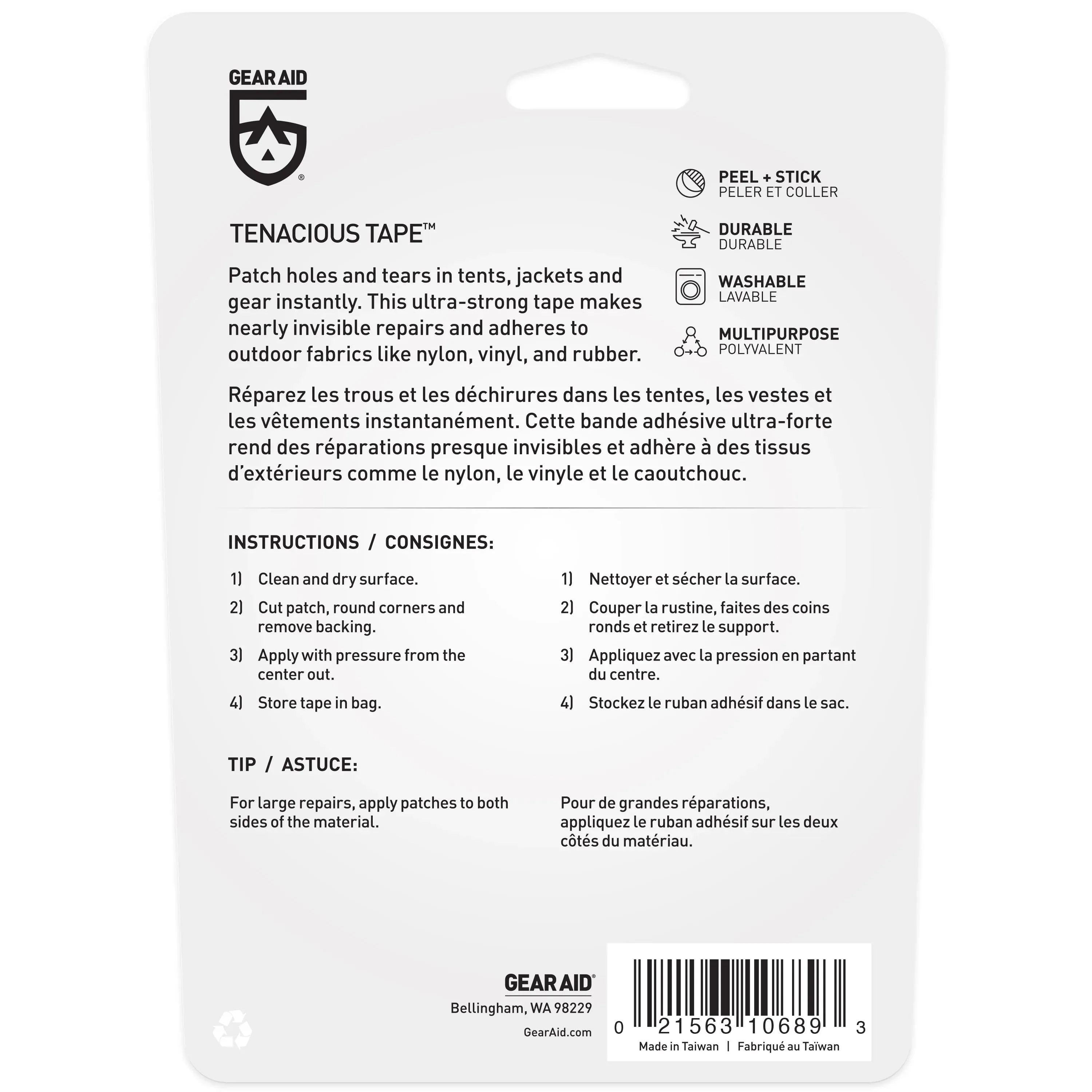 Gear Aid Tenacious Tape Repair Tape - Ripstop Nylon (Off White)