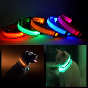 LED Safety Halo Style Collar for Dogs and Cats