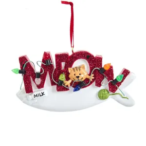 "Meow" Cat Ornament For Personalization