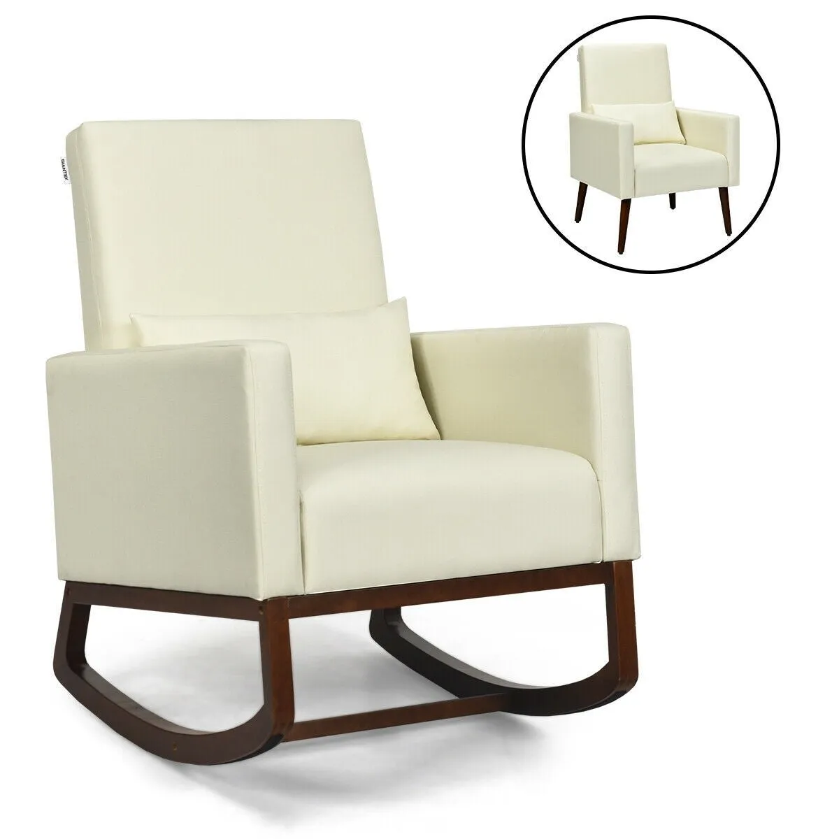 Upholstered Rocking Chair - Beige