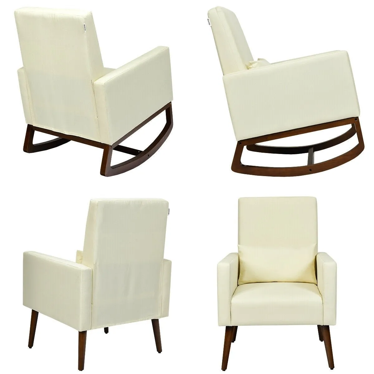 Upholstered Rocking Chair - Beige
