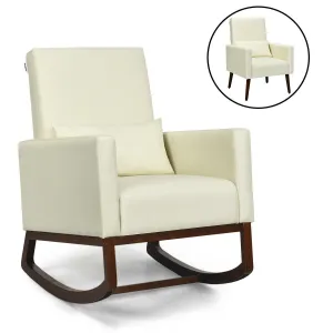 Upholstered Rocking Chair - Beige